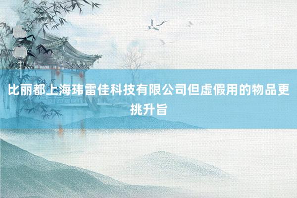 比丽都上海玮雷佳科技有限公司但虚假用的物品更挑升旨
